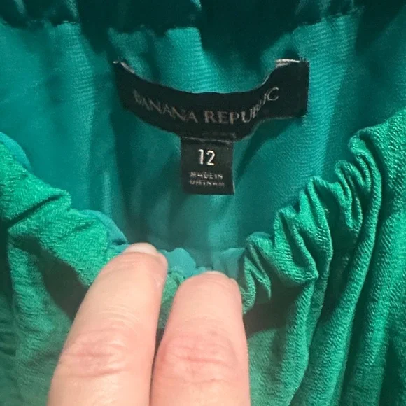 Banana Republic Teal Gathered Dress - Picture 2 of 7